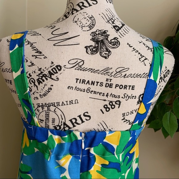 J. Crew Morning Floral Shift Mini Dress Green Yellow Sz 00 - Picture 12 of 16